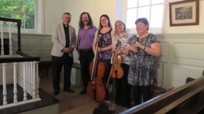 Reverend Bruce Thompson with Jonty Nowell and the musicians